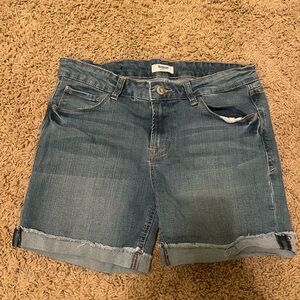 Kensie Blue Denim Rolled-Hem Women's Shorts